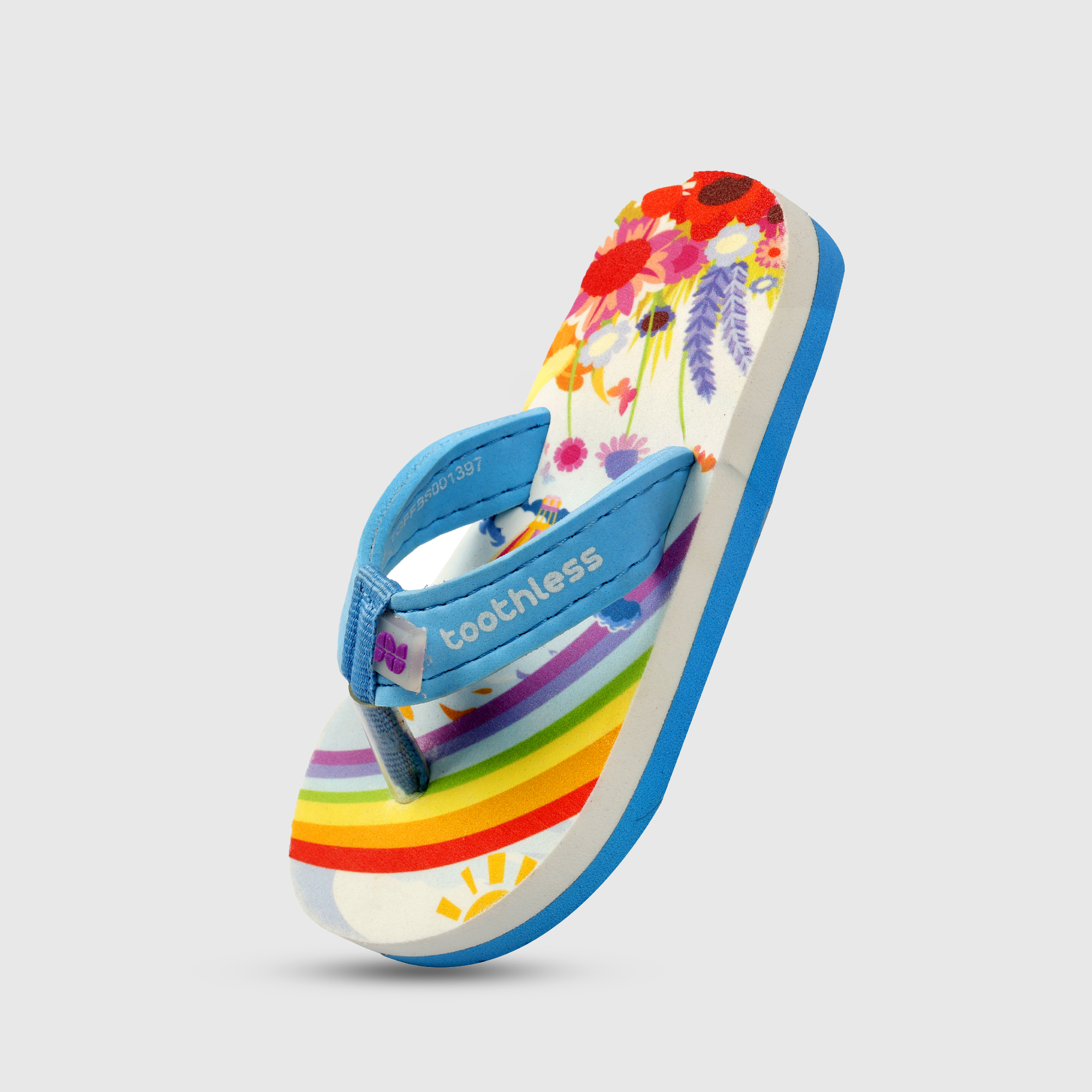 Girls Rainbow Print Slip-On Flip Flops