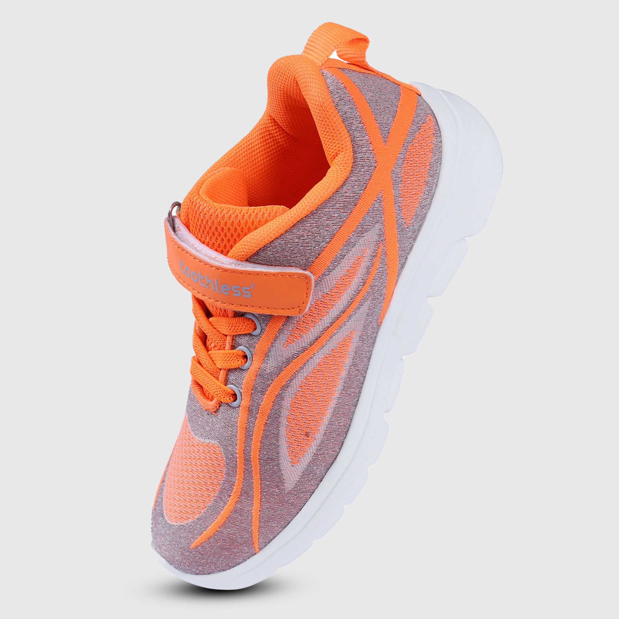 Boys Orange & Grey Lightweight Sports Shoes