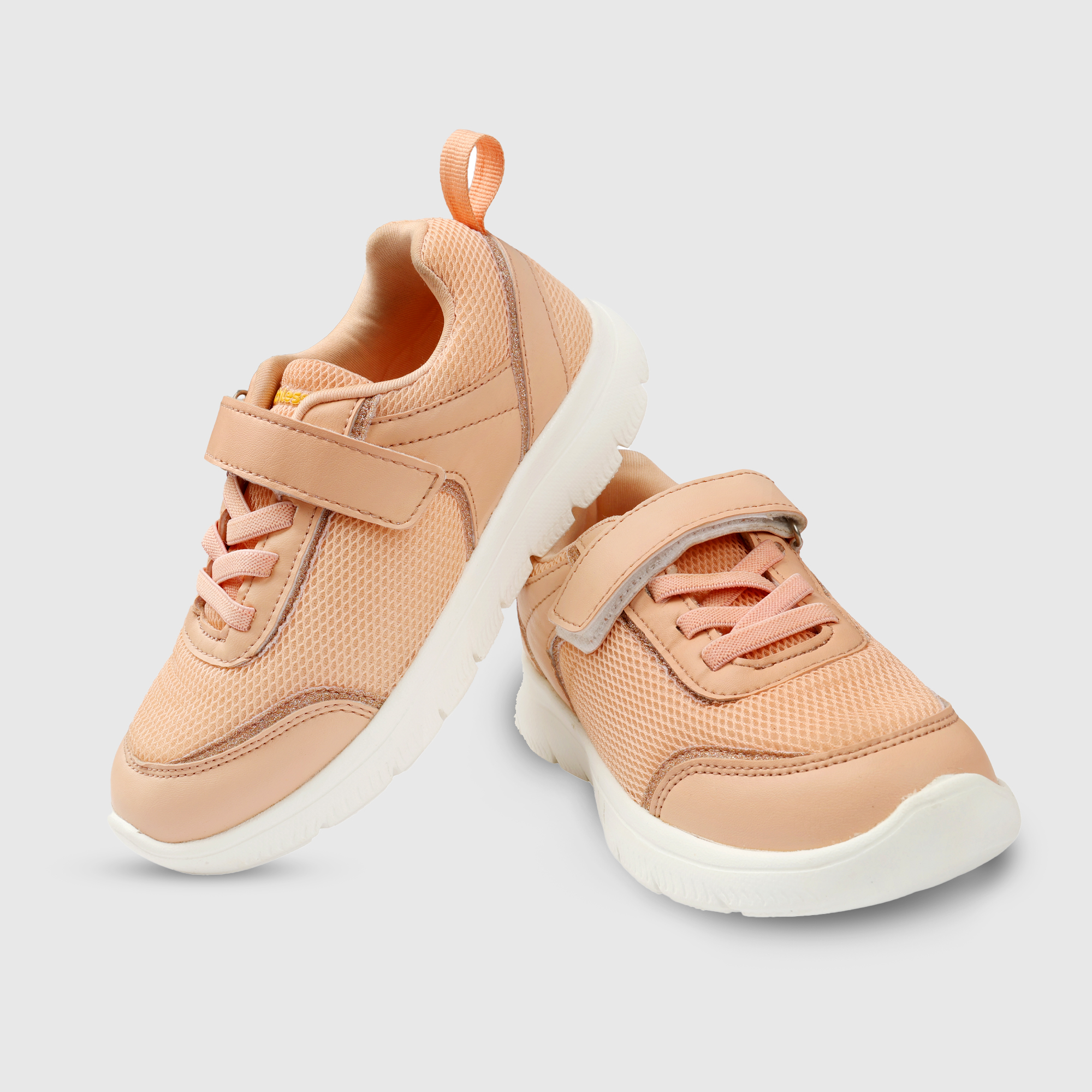 Girs Peach Lightweight Casual Shoes with Easy Velcro Strap