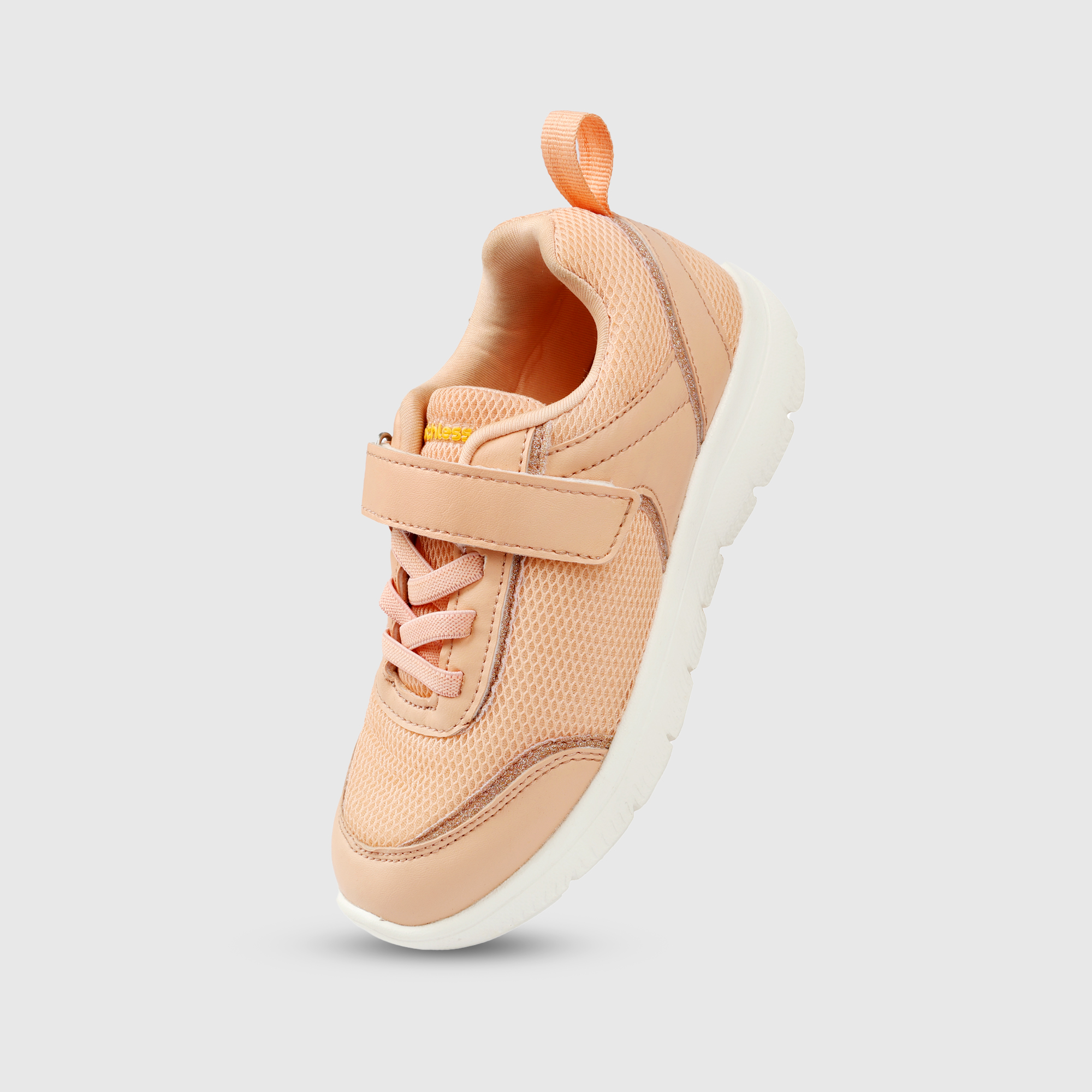 Girs Peach Lightweight Casual Shoes with Easy Velcro Strap