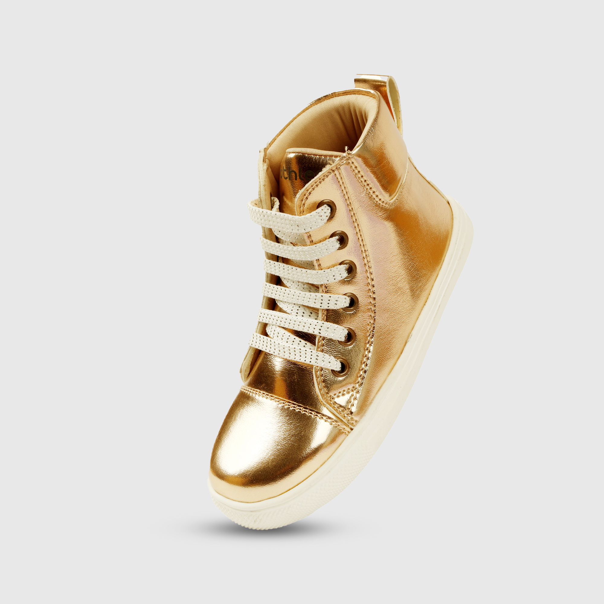 Girls Metallic Gold High Top Boots
